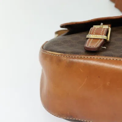 Pre-owned Celine Céline Macadam Brown Canvas Shoulder Bag ()