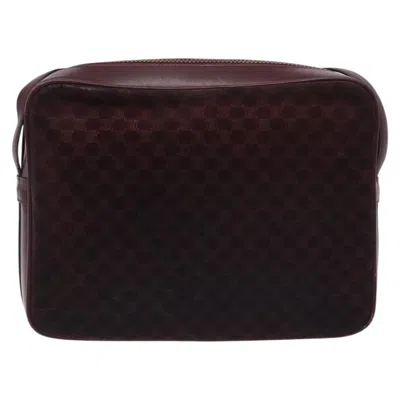 Pre-owned Celine Céline Macadam Burgundy Canvas Shoulder Bag ()