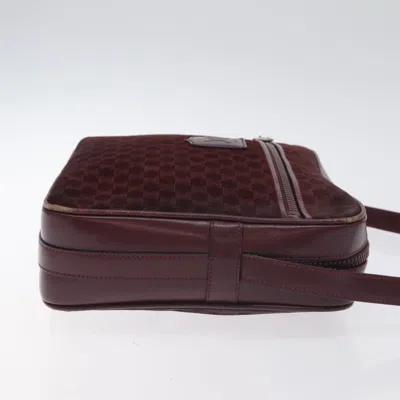 Pre-owned Celine Céline Macadam Burgundy Canvas Shoulder Bag ()