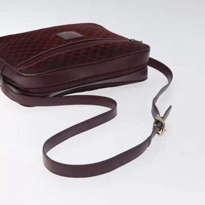 Pre-owned Celine Céline Macadam Burgundy Canvas Shoulder Bag ()