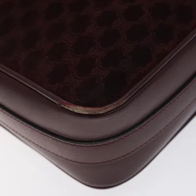 Pre-owned Celine Céline Macadam Burgundy Canvas Shoulder Bag ()