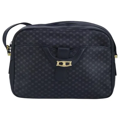 Pre-owned Celine Céline Macadam Navy Canvas Shoulder Bag ()