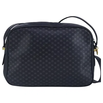 Pre-owned Celine Céline Macadam Navy Canvas Shoulder Bag ()