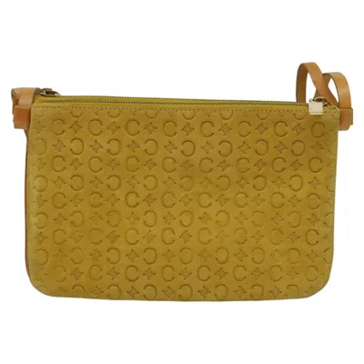 Pre-owned Celine Céline Macadam Yellow Suede Shoulder Bag ()