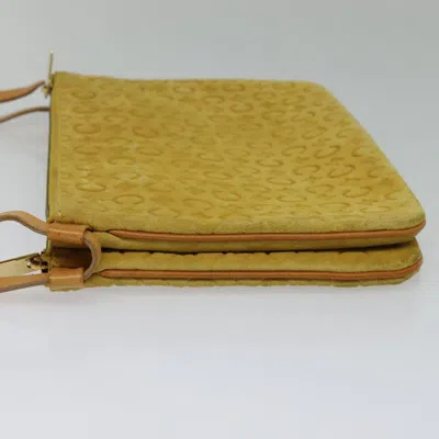 Pre-owned Celine Céline Macadam Yellow Suede Shoulder Bag ()