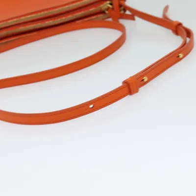 Pre-owned Celine Céline Trio Orange Leather Shoulder Bag ()