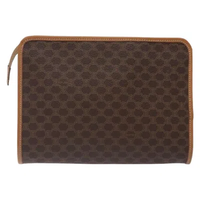 Pre-owned Celine Céline Triomphe Brown Canvas Clutch Bag ()