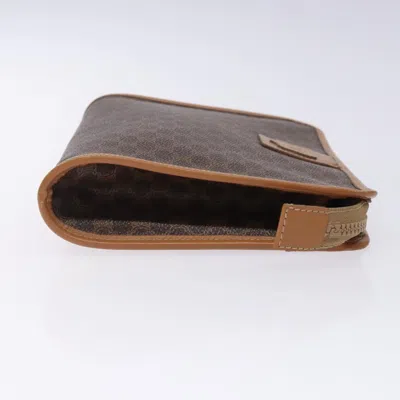Pre-owned Celine Céline Triomphe Brown Canvas Clutch Bag ()