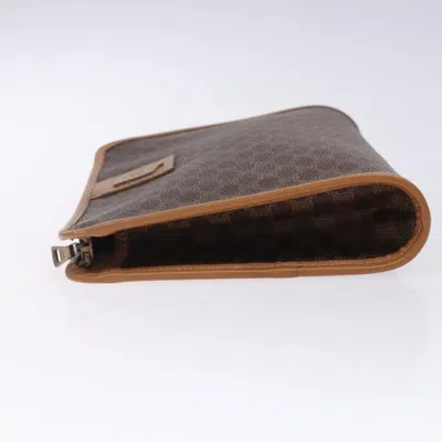 Pre-owned Celine Céline Triomphe Brown Canvas Clutch Bag ()