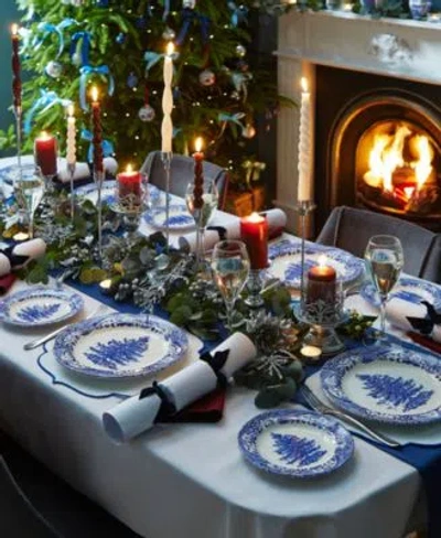 Spode Blue Italian Christmas Tree Dinnerware Collection In Blue