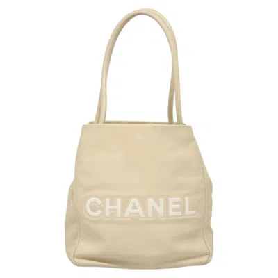 Pre-owned Chanel Camellia Beige Leather Tote Bag ()