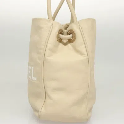 Pre-owned Chanel Camellia Beige Leather Tote Bag ()