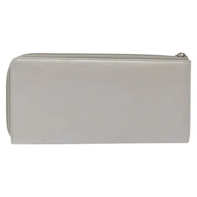 Pre-owned Chanel Camellia Silver Leather Wallet  ()