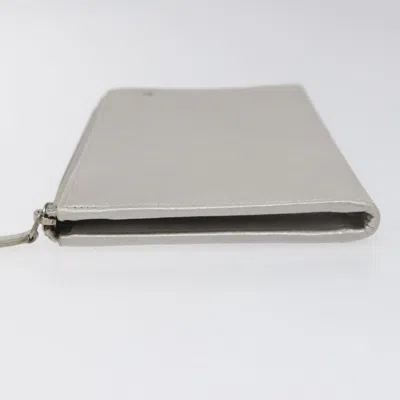 Pre-owned Chanel Camellia Silver Leather Wallet  ()