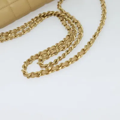 Pre-owned Chanel Chocolate Bar Beige Leather Shoulder Bag ()