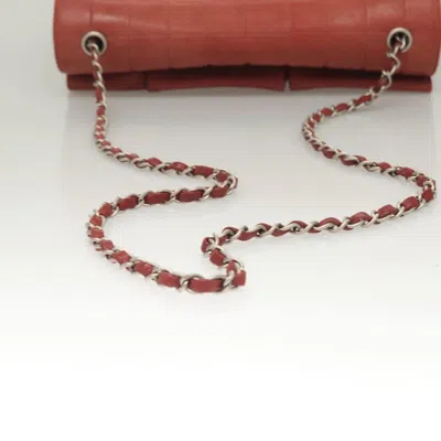 Pre-owned Chanel Chocolate Bar Red Leather Shoulder Bag ()