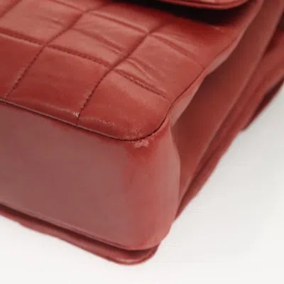 Pre-owned Chanel Chocolate Bar Red Leather Shoulder Bag ()