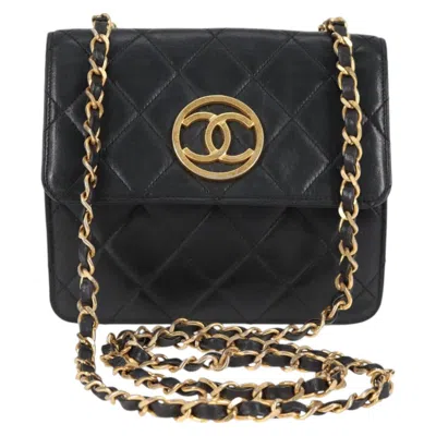Pre-owned Chanel Coco Mark Black Leather Shoulder Bag ()
