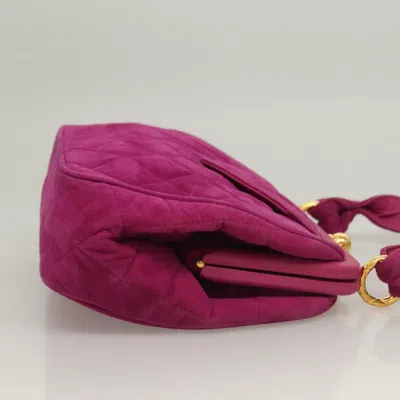 Pre-owned Chanel Coco Mark Purple Suede Shoulder Bag ()