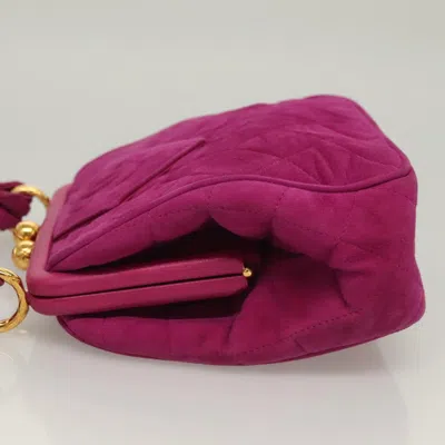 Pre-owned Chanel Coco Mark Purple Suede Shoulder Bag ()