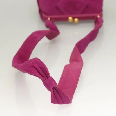 Pre-owned Chanel Coco Mark Purple Suede Shoulder Bag ()