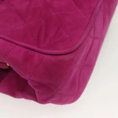 Pre-owned Chanel Coco Mark Purple Suede Shoulder Bag ()