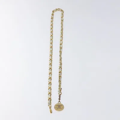 Pre-owned Chanel Coco Mark White Metal Belt  ()