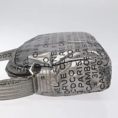 Pre-owned Chanel Coco Mark Silver Nylon Shoulder Bag ()