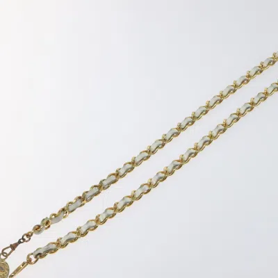 Pre-owned Chanel Coco Mark White Metal Belt  ()