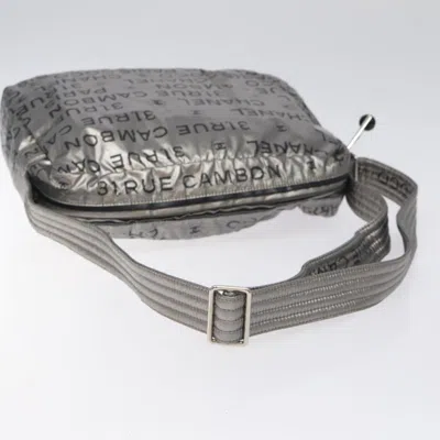 Pre-owned Chanel Coco Mark Silver Nylon Shoulder Bag ()