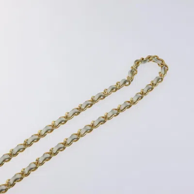 Pre-owned Chanel Coco Mark White Metal Belt  ()