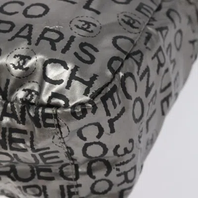 Pre-owned Chanel Coco Mark Silver Nylon Shoulder Bag ()