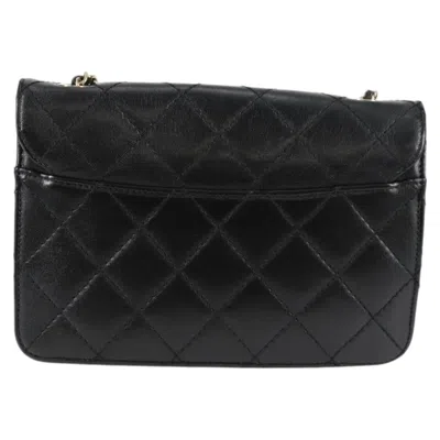 Pre-owned Chanel Flap Bag Black Leather Shoulder Bag ()