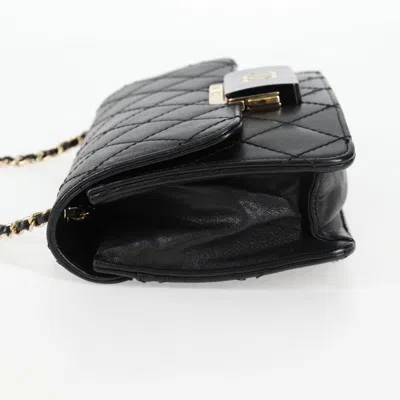 Pre-owned Chanel Flap Bag Black Leather Shoulder Bag ()