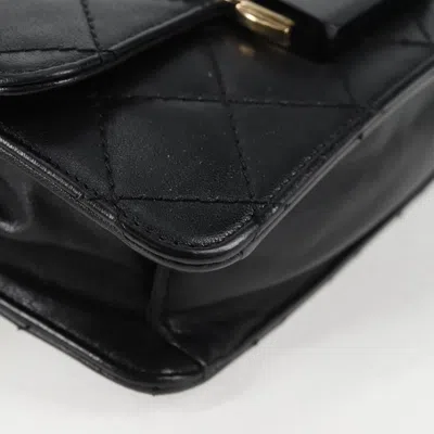 Pre-owned Chanel Flap Bag Black Leather Shoulder Bag ()