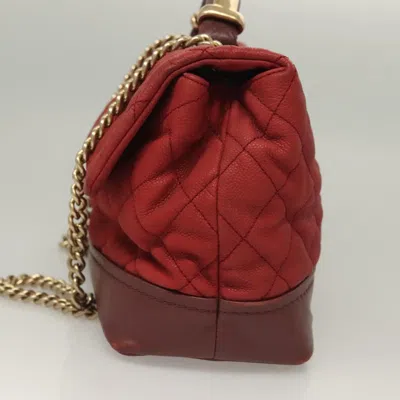 Pre-owned Chanel Flap Bag Red Leather Shoulder Bag ()