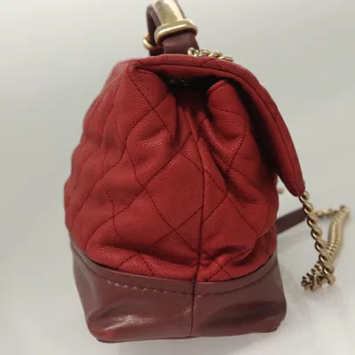 Pre-owned Chanel Flap Bag Red Leather Shoulder Bag ()