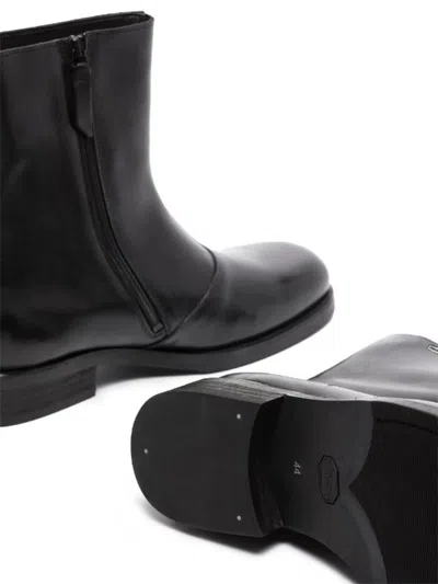 Our Legacy Chocolate Leather Camion Ankle Boots In Black