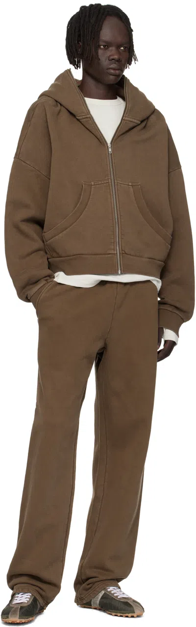 Entire Studios Brown Straight-leg Sweatpants In Brown