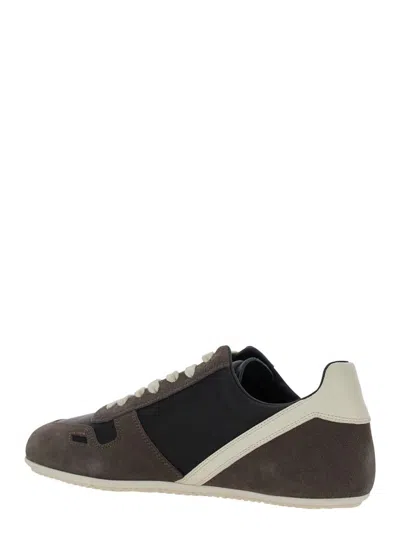 Rick Owens Black Low-top Sneakers With Suede Inserts In Leather Woman In Black