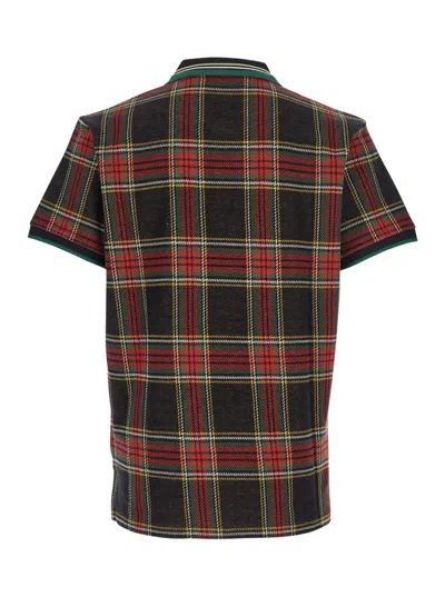 Vivienne Westwood Multicolor Polo Shirt With Orb Decoration On The Chest And All-over Tartan Motif In Cotton Man In Multi