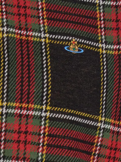 Vivienne Westwood Multicolor Polo Shirt With Orb Decoration On The Chest And All-over Tartan Motif In Cotton Man In Multi