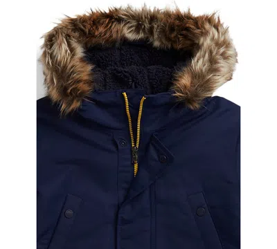 Polo Ralph Lauren Big Boys Faux-fur-trim Down Parka In Blue