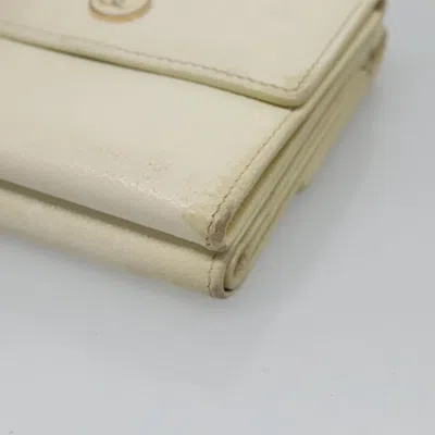 Pre-owned Chanel Porte Monnaie White Leather Wallet  ()