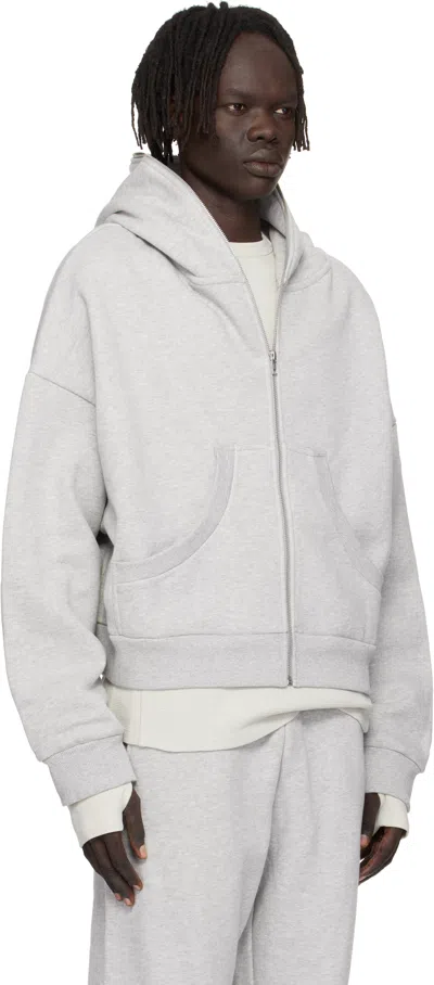 Entire Studios Gray Eternal Zip Hoodie In Gray