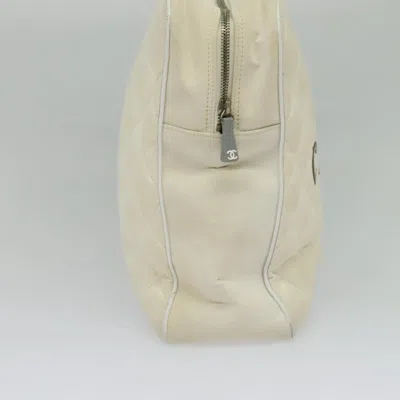 Pre-owned Chanel Sport Line White Canvas Travel Bag ()