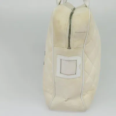 Pre-owned Chanel Sport Line White Canvas Travel Bag ()