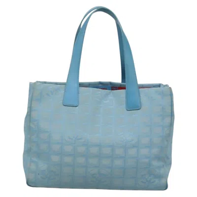 Pre-owned Chanel Travel Line Blue Nylon Tote Bag ()