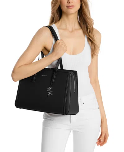 Michael Kors Michael  Women's Laila Medium Leather Tote Bag In Black