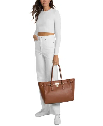 Michael Kors Michael  Hamilton Leather Large Tote In Brown